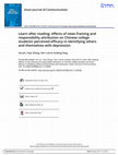 Research paper thumbnail of Learn after reading: effects of news framing and responsibility attribution on Chinese college students’ perceived efficacy in identifying others and themselves with depression