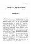 Research paper thumbnail of T. Mattioli, L'acoustique de l'Abri A des Eissartenes (Le Val, Var), Cahier de l’ASER n°20, 2017, 101-111