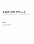 Research paper thumbnail of L'EBRAISMO ITALIANO LA FAMIGLIA EBREA ITALIANA DI PRIMO NOVECENTO