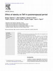 Research paper thumbnail of Effect of obesity on TAFI in postmenopausal period