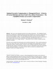 Research paper thumbnail of Optimal Executive Compensation vs. Managerial Power: A Review of Lucian Bebchuk and Jesse Fried's Pay without Performance: The Unfulfilled Promise of Executive Compensation