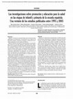 Research paper thumbnail of [Research on health education and promotion in Spanish nursery and primary schools. A systematic review of studies published between 1995 and 2005]