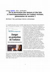 Research paper thumbnail of De la perversion des mœurs et des lois  à l'instrumentalisation de l'enfant victime,  phénomène de société ?