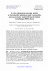 Research paper thumbnail of In vitro cholesterol-lowering activity of Lactobacillus plantarum and Lactobacillus paracasei strains isolated from the Italian Castelmagno PDO cheese