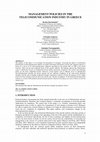 Research paper thumbnail of MANAGEMENT POLICIES IN THE TELECOMMUNICATION INDUSTRY IN GREECE