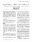 Research paper thumbnail of Writer Identification in Modern and Historical Documents via Binary Pixel Patterns, Kolmogorov–Smirnov Test and Fisher's Method (reprint)