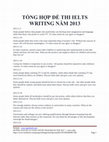 Research paper thumbnail of TỔNG HỢP ĐỀ THI IELTS WRITING NĂM 2013