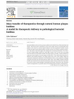 Research paper thumbnail of Mass transfer of therapeutics through human plaque biofilms: A model for therapeutic delivery to pathological bacterial biofilms