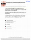 Research paper thumbnail of A case-matched study of neurophysiological correlates to attention/working memory in people with somatic hypervigilance