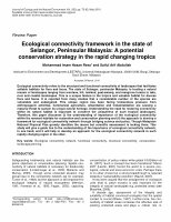 Research paper thumbnail of Ecological connectivity framework in the state of Selangor, Peninsular Malaysia: A potential conservation strategy in the rapid changing tropics