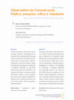 Research paper thumbnail of Observatório da Comunicação Pública: pesquisa, crítica e cidadania