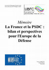 Research paper thumbnail of La France et la PSDC, bilan et perspectives pour l'Europe de la Défense