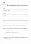 Research paper thumbnail of Needs Analysis Questionnaire -from