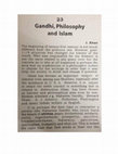 Research paper thumbnail of Gandhi, Philosophy and Islam