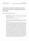 Research paper thumbnail of The spacing of mature forest habitat in relation to species-specific scales in managed boreal forests in NE Finland