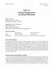 Research paper thumbnail of PHIL 276 - Critical Perspectives on Social Diversity (Queen's F2017)