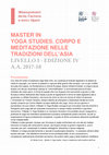 Research paper thumbnail of MASTER IN YOGA STUDIES. CORPO E MEDITAZIONE NELLE TRADIZIONI DELL'ASIA