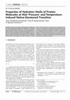 Research paper thumbnail of Properties of Hydration Shells of Protein Molecules at their Pressure- and Temperature-Induced Native-Denatured Transition