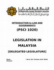 Research paper thumbnail of Legislature in Malaysia.docx