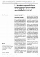 Research paper thumbnail of Indicadores quantitativos: reflexões que antecedem seu estabelecimento