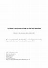 Research paper thumbnail of Why hunger is on the rise in the world, and what can be done about it