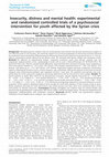 Research paper thumbnail of Insecurity, distress and mental health: experimental and randomized controlled trials of a psychosocial intervention for youth affected by the Syrian crisis