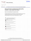 Research paper thumbnail of Policy and Society How instrument constituencies shape policy transfer: a case study from Ghana