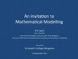 Research paper thumbnail of An invitation to Mathematical Modelling