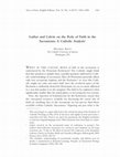 Research paper thumbnail of Luther and Calvin on the Role of Faith in the Sacraments: A Catholic Analysis 1