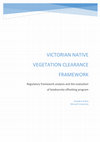 Research paper thumbnail of Victorian Native Vegetation Clearance Framework: Regulatory Framework Analysis and The Evaluation of Biodiversity Offsetting Program