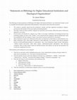 Research paper thumbnail of Statements on Bibliology by Higher Educational Institutions and Theological Organizations