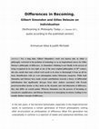 Research paper thumbnail of (with Emmanuel Alloa) Differences in Becoming. Gilbert Simondon and Gilles Deleuze on Individuation - Philosophy today, DePaul University, Chicago, 2017