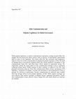 Research paper thumbnail of Elite Communication and Popular Legitimacy in Global Governance