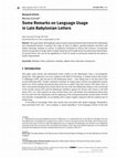 Research paper thumbnail of Some Remarks on Language Usage in Late Babylonian Letters