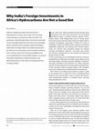 Research paper thumbnail of "Why India’s Foreign Investments in Africa’s Hydrocarbons Are Not a Good Bet," Economic & Political Weekly,  Vol. 52, Issue No. 42-43, 28 Oct, 2017.