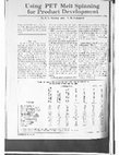 Research paper thumbnail of Using poly(ethylene terephthalate) melt spinning simulation for product development