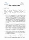 Research paper thumbnail of TPRM "Laudo No. 1/2012: Procedimiento Excepcional de Urgencia solicitado por la Republica del Paraguay en relacion con la suspension de su participacion en los organos del MERCOSUR y a la incorporacion de Venezuela como miembro pleno", Laudo del 21 de Julio de 2012 [Oficial ESP]