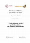 Research paper thumbnail of La programmazione didattica per l'italiano L2-LS. Una proposta di didattizzazione.