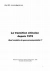 Research paper thumbnail of La transition chinoise depuis 1978, quel modèle de gouvernementalité?