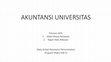 Research paper thumbnail of AKUNTANSI UNIVERSITAS