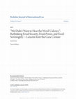 Research paper thumbnail of 'We Didn't Want to Hear the Word ‘Calories'': Rethinking Food Security, Food Power, and Food Sovereignty — Lessons from the Gaza Closure