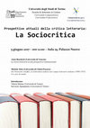 Research paper thumbnail of Prospettive attuali della critica letteraria: La Sociocritica (Università degli Studi di Torino, 5 giugno 2017)