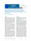 Research paper thumbnail of An investigation into the factors that influence the perceived experiences and outcomes for students training in Transactional Analysis Psychotherapy in the UK and USA