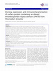 Research paper thumbnail of Cloning, expression, and immunocharacterization of surface protein containing an altered thrombospondin repeat domain (SPATR) from Plasmodium knowlesi