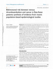 Research paper thumbnail of Bidirectional risk between venous thromboembolism and cancer in East Asian patients: synthesis of evidence from recent population-based epidemiological studies