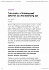 Research paper thumbnail of Futurization of thinking and behavior as a fine balancing act