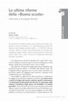 Research paper thumbnail of Le ultime riforme della "Buona scuola". Intervista a Giuseppe Bonelli