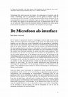 Research paper thumbnail of De microfoon als interface