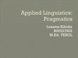 Research paper thumbnail of Presentation Applied Linguistics