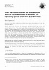 Research paper thumbnail of Direct Parliamentarianism An Analysis of the Political Values Embedded in Rousseau, the " Operating System " of the Five Star Movement